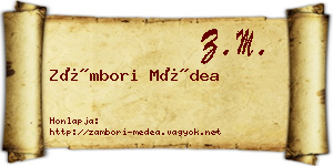 Zámbori Médea névjegykártya